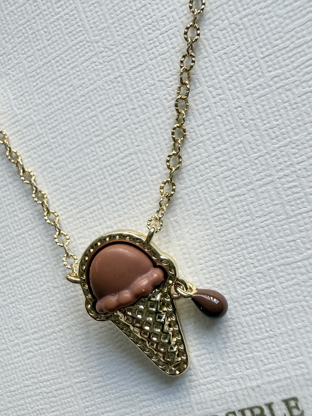 Ice Cream Gold Short Pendant Necklace - Picture 2 of 6